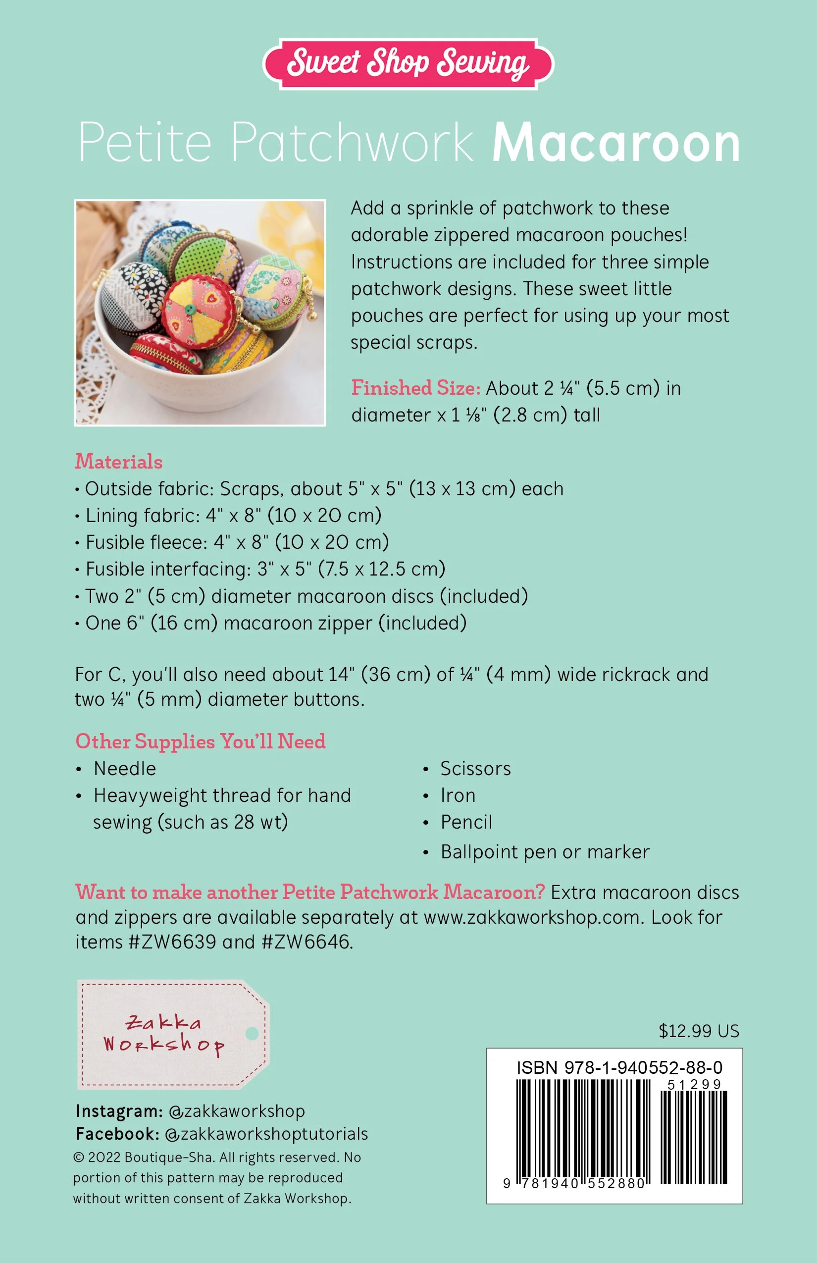 ZW2880 | Petite Patchwork Macaroon — Zakka Workshop Retail